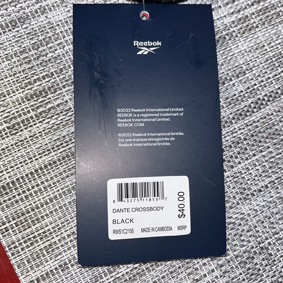 Black Reebok Crossbody Purse With Rainbow Zipper - Picture 6 of 8